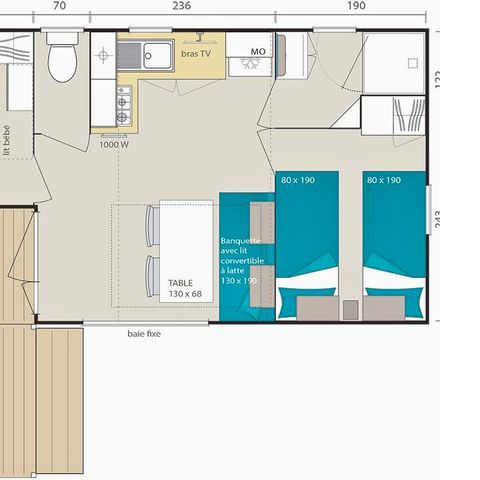 MOBILHOME 4 personnes - Mobil-home 4 places Cosy