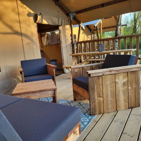 TENTE TOILE ET BOIS 6 personnes - Tente safari 6p avec sanitaires