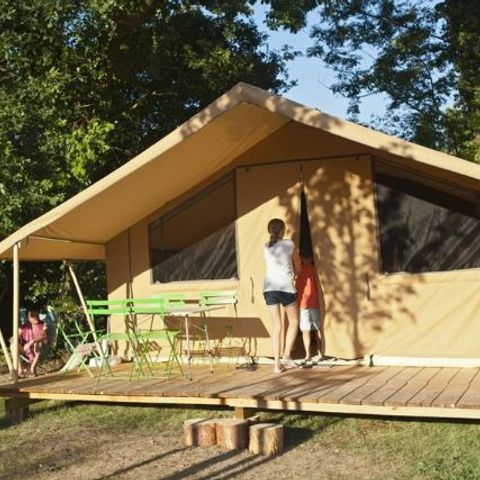 TENTE TOILE ET BOIS 5 personnes - Tente Safari - 4 ad + 1 enf - sans sanitaires