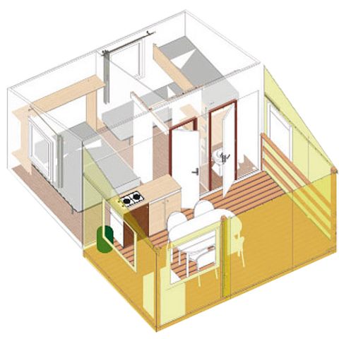 MOBILHOME 5 personnes - Rapid'home Standard 20 m² (2 chambres, 4 adultes max + 1 petit enfant) 
