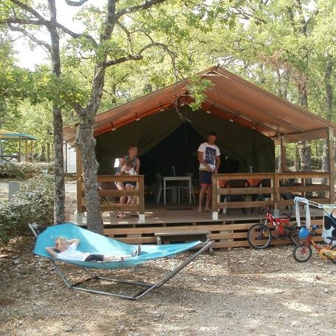 TENTE TOILE ET BOIS 5 personnes - Freeflower Standard 37m² (2 chambres) - terrasse incluse 10m²