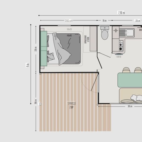 MOBILHOME 5 personnes - MOBIL HOME 28m2 confort+ 2chb 5 pers