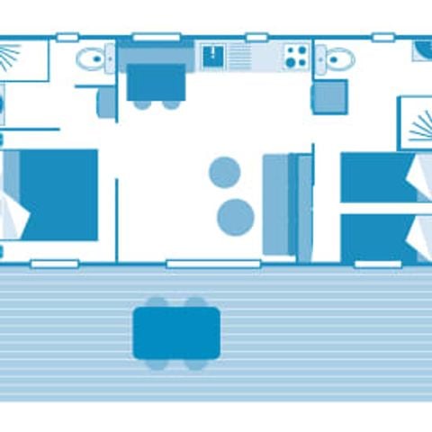 MOBILHOME 4 personnes - Cottage Taos 4p 2ch 2sdb Premium clim