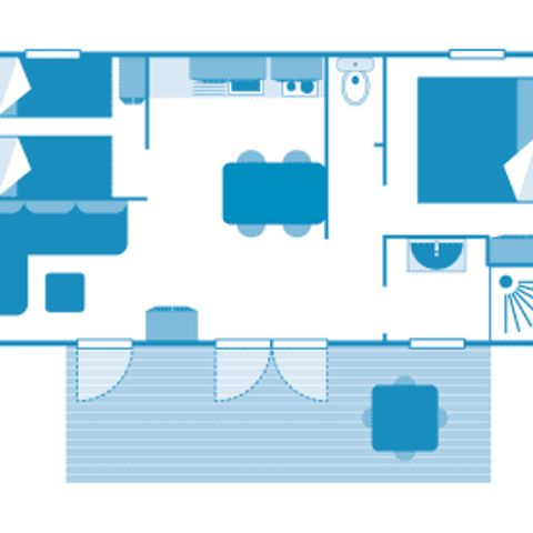 MOBILHOME 4 personnes - Cottage Bouton d'or 4p 2ch 1sdb ***