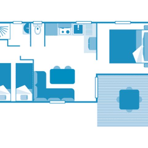MOBILHOME 4 personnes - Cottage Castor 4p 2ch 1sdb ***
