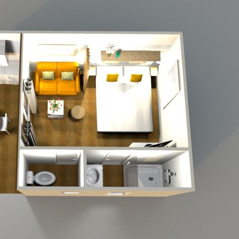 Chalet 2 personnes - Prestige 1 ch 2/3 pers 13m²+ 8m²