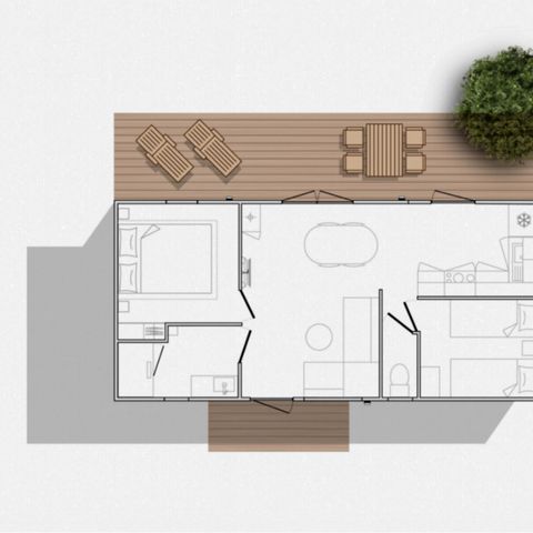 Mobilhome 4 personnes - Lodge Sunêlia Luxe 2 ch