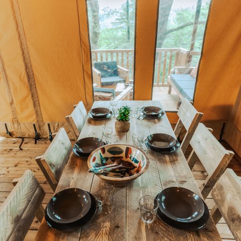 Tente en toile et en bois 5 personnes - Tente Lodge Prestige Plus 2 Ch - 5 Pers