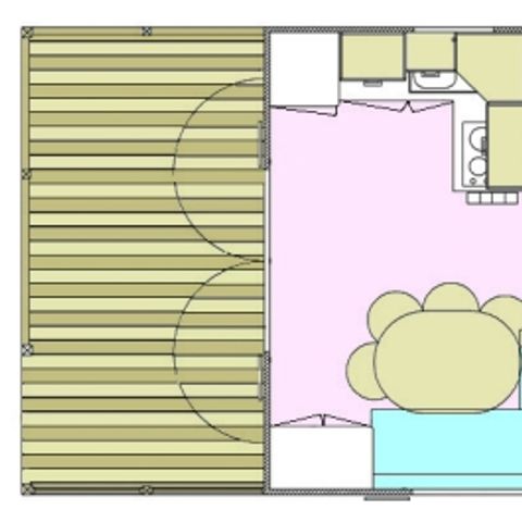 MOBILHOME 4 personnes - Résidence PEYRELADE Confort 2 chambres-terrasse couverte + TV