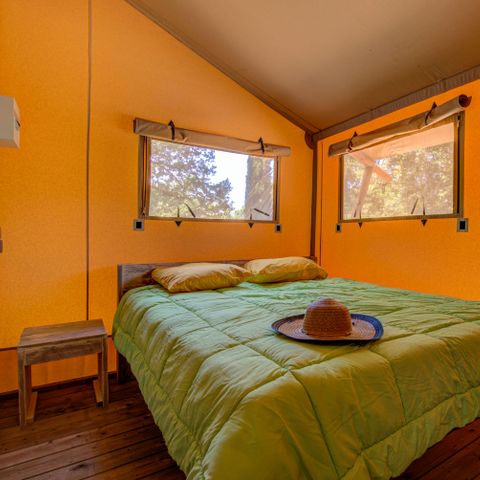 Tente en toile et en bois 6 personnes - LODGE PREMIUM BOIS et TOILE