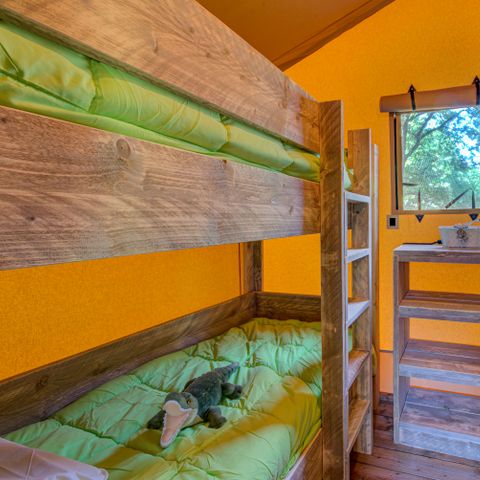 Tente en toile et en bois 6 personnes - LODGE PREMIUM BOIS et TOILE