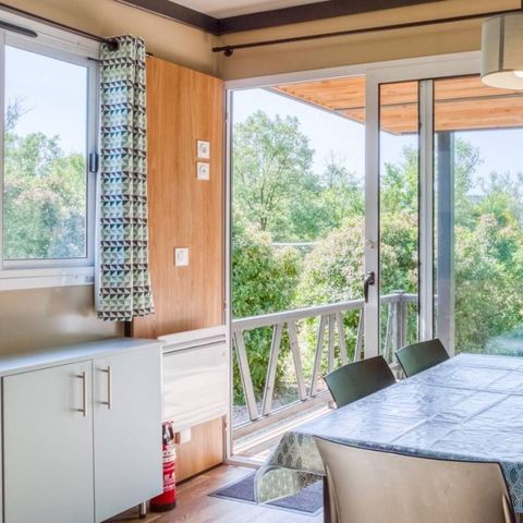 CHALET 5 personnes - Chalet Confort 25m² 2 chambres - terrasse couverte - climatisation 5 pers