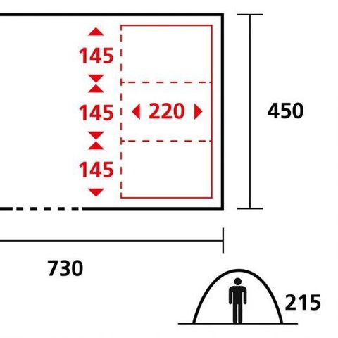 TENTE TOILE ET BOIS 4 personnes - Tente prêt à camper 28 m² - terrasse semi-couverte - sans sanitaire
