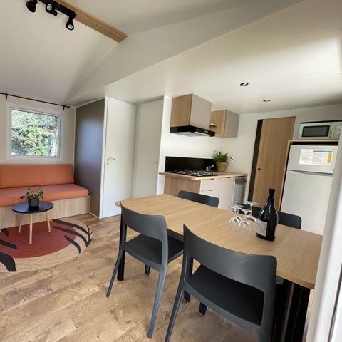 MOBILHOME 4 personnes - Premium 29 m² 2 chambres terrasse semi-couverte + climatisation + LV