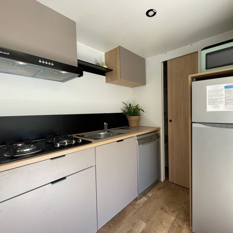 MOBILHOME 4 personnes - Premium 29 m² 2 chambres terrasse semi-couverte + climatisation + LV   D