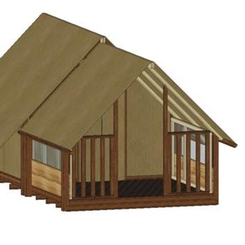 TENTE TOILE ET BOIS 2 personnes - Cyclo Tente Lodge, sans sanitaires, sans cuisine