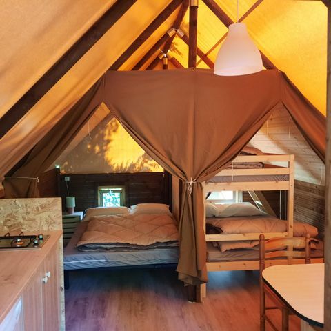TENTE TOILE ET BOIS 5 personnes - Amazone Lodge, sans sanitaires