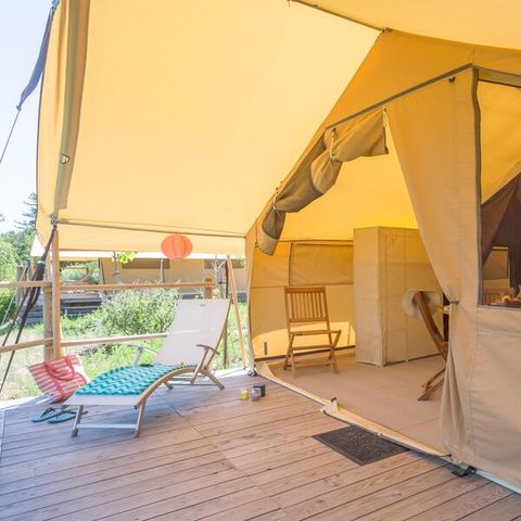 Tente en toile et en bois 5 personnes - Tente Ciela Nature - 2 chambres (sans sanitaire)