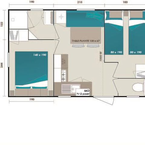 MOBILHOME 4 personnes - Classic 24m²- 2CH