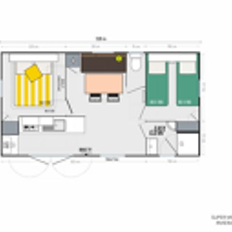 MOBILHOME 4 personnes - Confort plus climatisation  26m² TV 2 CH