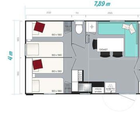 MOBILHOME 6 personnes - Confort Plus Climatisation TV 31 m² - 3CH s