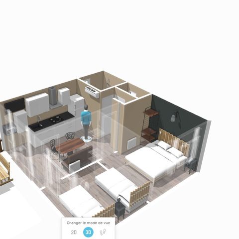 BUNGALOW 5 personnes - Cottage LA GARIOTTE - 5 personnes - 2 chambres - Climatisé - Télévision - Lave-vaisselle - S