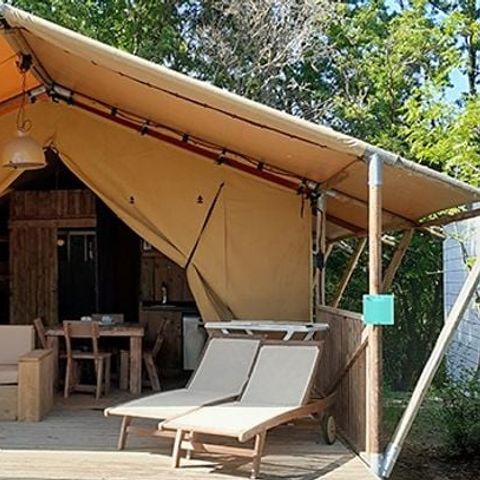 TENTE TOILE ET BOIS 4 personnes - Tente Safari | 2 Ch. | 4 Pers. | 1 SDB | Clim.