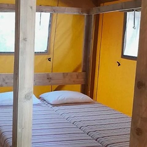 Tente en toile et en bois 4 personnes - Tente Safari | 2 Ch. | 4 Pers. | 1 SDB | Clim.