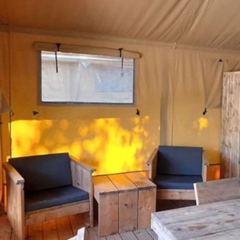 Tente en toile et en bois 4 personnes - Tente Safari | 2 Ch. | 4 Pers. | 1 SDB | Clim.