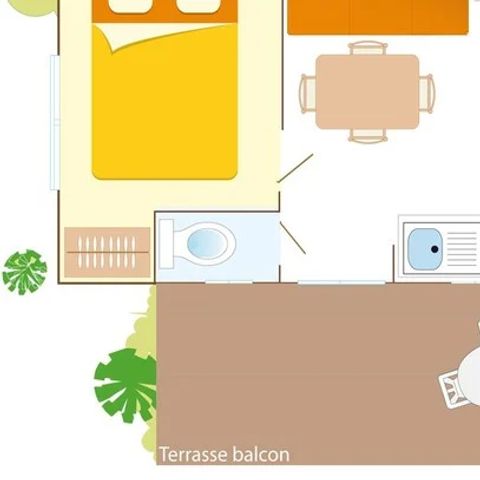 MOBILHOME 4 personnes - Classic | 2 Ch. | 4 Pers. | Terrasse surélevée | Clim.