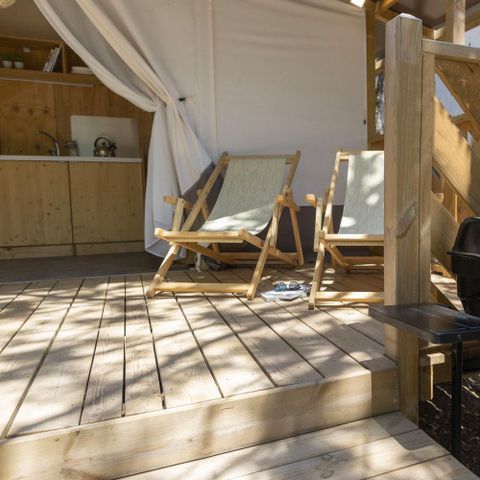 TENTE TOILE ET BOIS 5 personnes - Hu glamp Smart