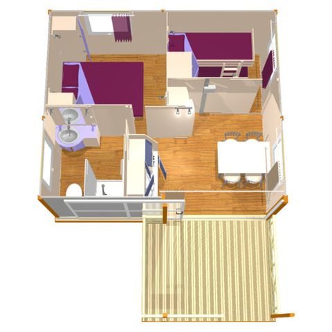 CHALET 4 personnes - Chalet Classique Chêne 2 ch. Jardin