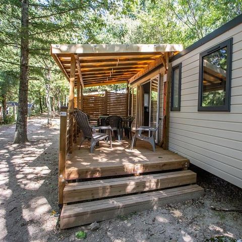 MOBILHOME 6 personnes - Cottage Premium Chanterelle Trio 3 ch. Forêt - TV  - Lave vaisselle - Wifi