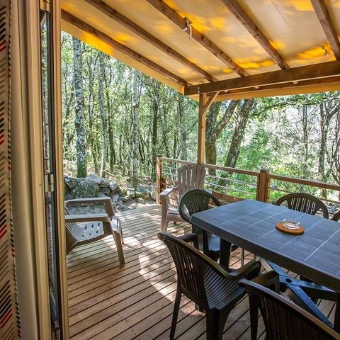 MOBILHOME 6 personnes - Cottage Premium Chanterelle Trio 3 ch. Forêt - TV  - Lave vaisselle - Wifi