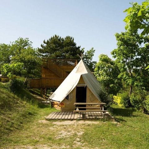 TENTE TOILE ET BOIS 4 personnes - Tipi 4pers 2ch **
