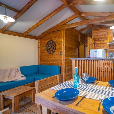 Tente en toile et en bois 5 personnes - TENTE LODGE "DUNE" (ext. toile) 2 chb. 4/5 pl.