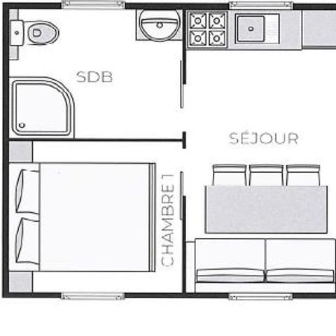 LODGE 4 personnes - Lodge Feroe 20m² (1 chambre)  Climatisation
