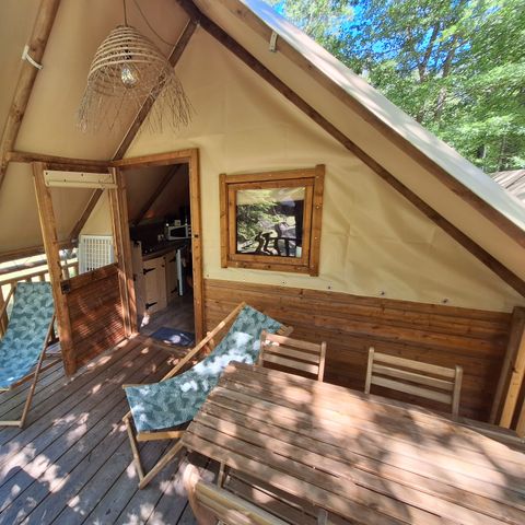 TENTE TOILE ET BOIS 5 personnes - Tente AMAZONE sans sanitaire PRIX POUR 2 PERSONNES