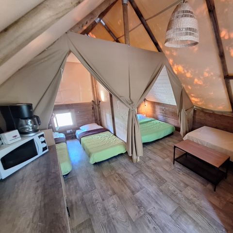 TENTE TOILE ET BOIS 5 personnes - Tente AMAZONE sans sanitaire PRIX POUR 2 PERSONNES