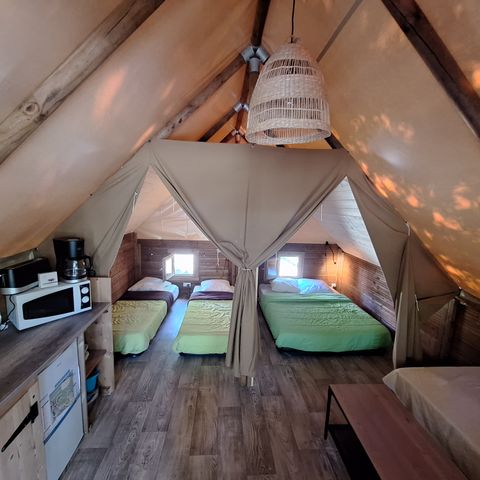 TENTE TOILE ET BOIS 5 personnes - Tente AMAZONE sans sanitaire PRIX POUR 2 PERSONNES
