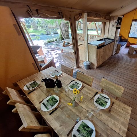 TENTE TOILE ET BOIS 6 personnes - Lodge SAFARI 6 pers