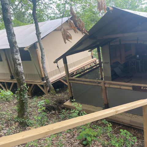 TENTE TOILE ET BOIS 5 personnes - Tente Kenya avec SDB