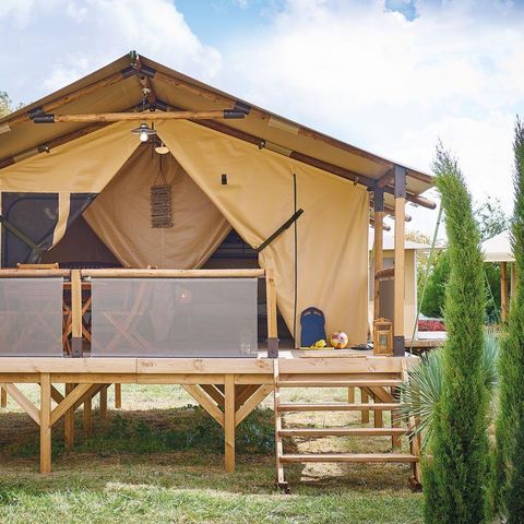 TENTE TOILE ET BOIS 5 personnes - Lodge Bali Confort 30m² (sans sanitaires) 1/5 pers