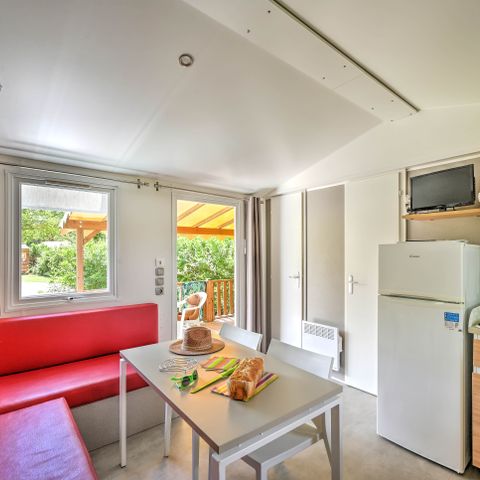 MOBILHOME 4 personnes - Mobil-home Confort 27m² 2 chambres + terrasse couverte + climatisation + TV 4 pers