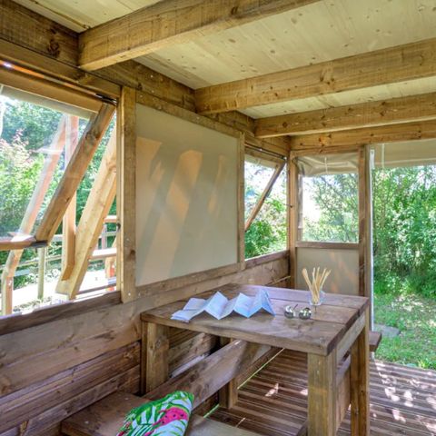 TENTE TOILE ET BOIS 2 personnes - BIVOUAC PERCHE CYCLO Sans sanitaires