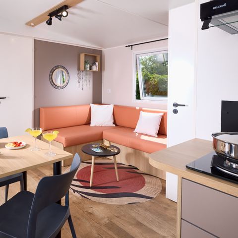 MOBILHOME 4 personnes - COTTAGE Premium 2ch   29m² 2 chambres + TV + Lave-vaisselle + climatisation + plancha + terrasse XL