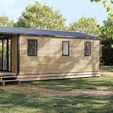 MOBILHOME 4 personnes - COTTAGE Premium 2ch   29m² 2 chambres + TV + Lave-vaisselle + climatisation + plancha + terrasse XL