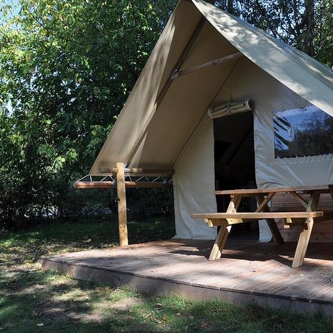 Tente en toile et en bois 4 personnes - Amazone (pas de sanitaires)