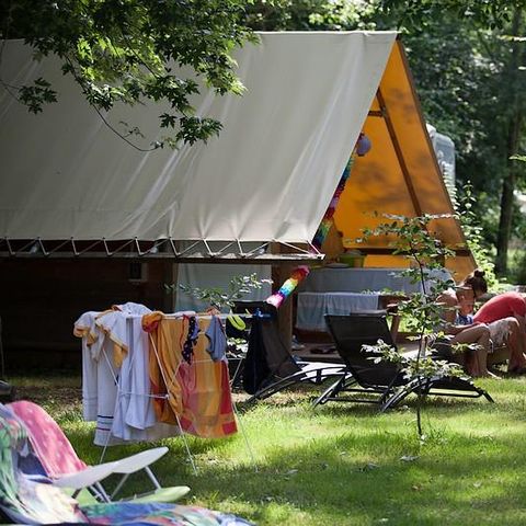 Tente en toile et en bois 4 personnes - Amazone (pas de sanitaires)