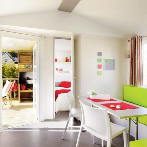MOBILHOME 4 personnes - Le Châtaignier 29m² (2 chambres) + terrasse intégrée + TV, free WIFI*